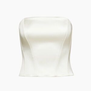 NWT Wilfred Aritzia Castle Satin Bustier size Medium in Light Birch